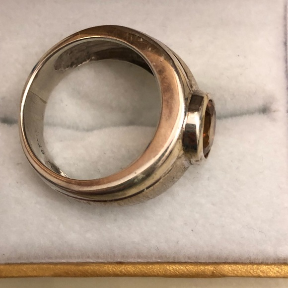 NWOT Custom Made Sterling Silver Citrine Ring - Picture 5 of 7
